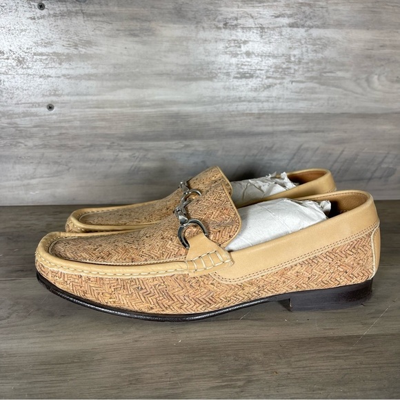 Donald Pliner Natural Tan Made In Italy Loafers Slip On Dress Shoes Mens 9M‎ main image 9